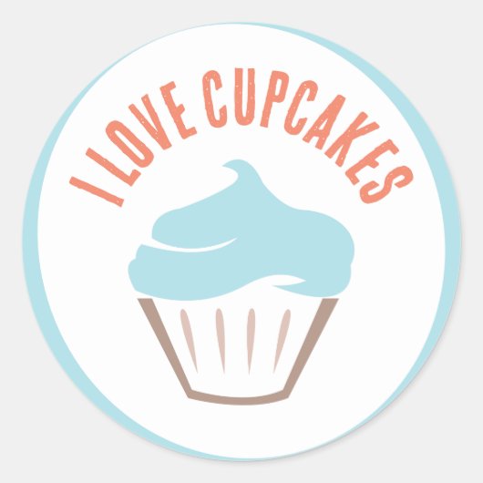 Rond I Love Cupcakes Sticker (Devant)