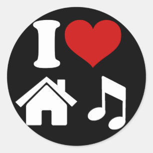 Rond I Love House Music Sticker