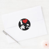 Rond I Love House Music Sticker (Enveloppe)