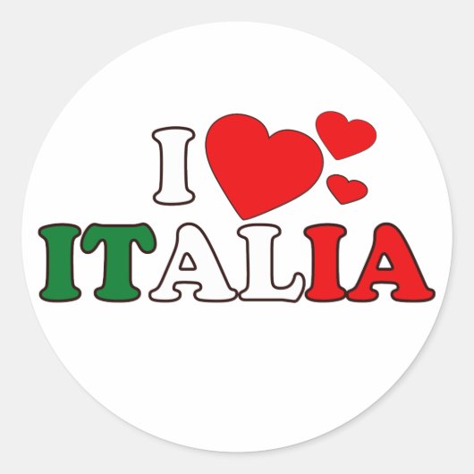Rond I Love Italia Sticker (Devant)