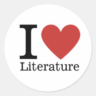 Rond I ❤️ Love Literature STICKER