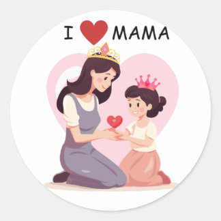 Rond I Love mama Sticker