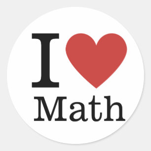 Rond I ❤️ Love Math STICKER