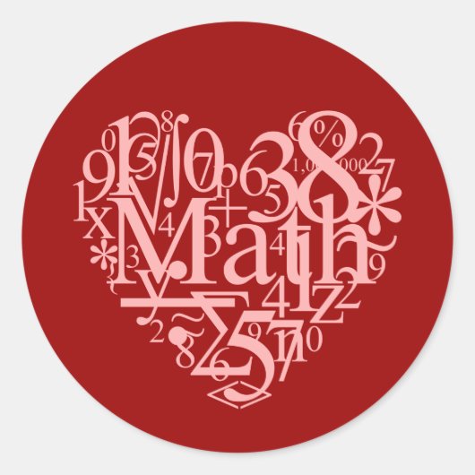 Rond I Love Math Sticker (Devant)