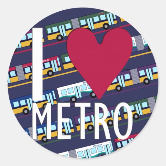 Rond I Love Metro Sticker (Devant)