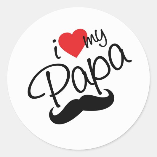 Rond I LOVE PAPA Sticker (Devant)