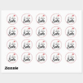Rond I Love Père Noël Classic Round Sticker (Feuille)