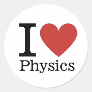 Rond I ❤️ Love Physics STICKER