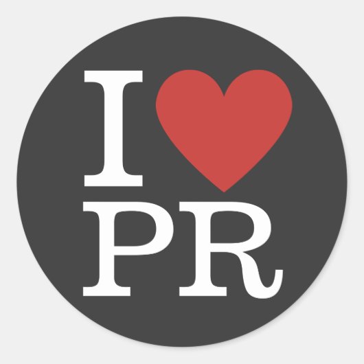 Rond I ❤️ Love PR - PR Département ou firme - Sticker (Devant)