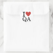 Rond I ❤️ Love QA - Quality Assurance STICKER (Sac)