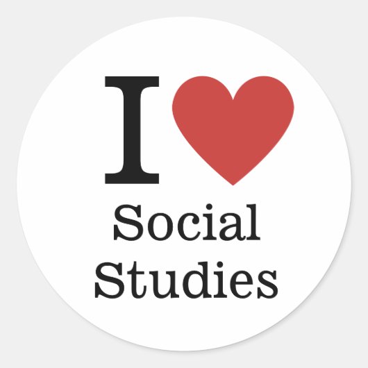 Rond I ❤️ Love Social Studies STICKER (Devant)