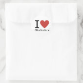 Rond I ❤️ Love Statistiques STICKER (Sac)