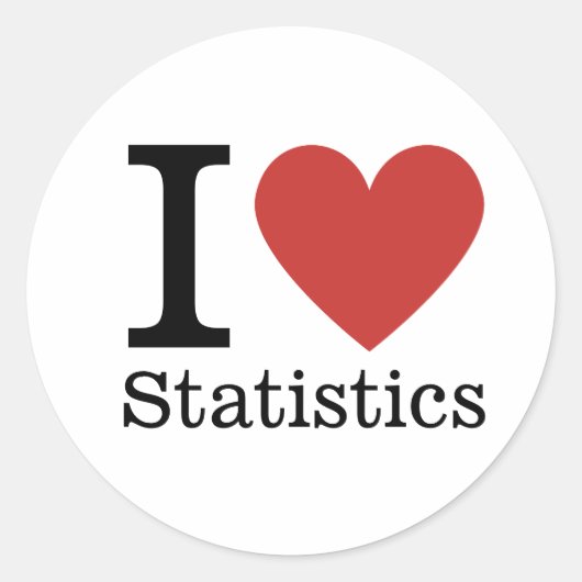 Rond I ❤️ Love Statistiques STICKER (Devant)