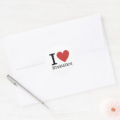 Rond I ❤️ Love Statistiques STICKER (Enveloppe)