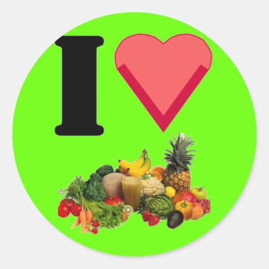 Rond I Love Sticker Légume (Devant)