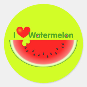 Rond I Love Watermelon Sticker