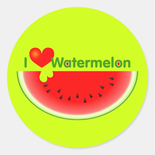 Rond I Love Watermelon Sticker (Devant)