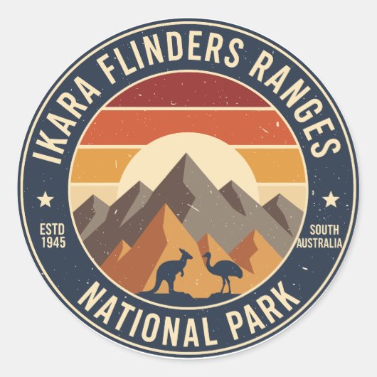 Rond Ikara Flinders Ranges NP Retro Sticker (Devant)