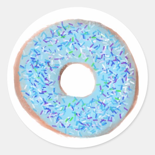 Rond Illustration beigne bleu pastel Sticker (Devant)