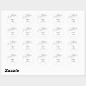 Rond Illustration botanique Mariage Favor Sticker (Feuille)