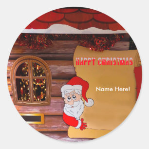 Rond Image de Noël pour Sticker Rond-brillant