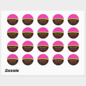 Rond Image Sticker d'adresse À petits pois rose (Feuille)