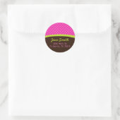 Rond Image Sticker d'adresse À petits pois rose (Sac)