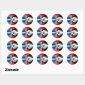 Rond Implosion Sticker Abstrait (Feuille)