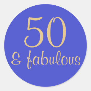Rond Imprimé "50 & Fabulous" Sticker 50e anniversaire