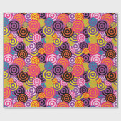 Rond in cirkels, kleurrijke gelukkige verjaardag cadeaupapier (Vlak)