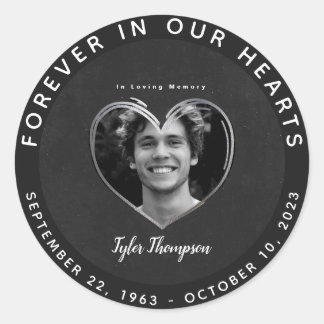 Rond In Loving Memory Photo Classic Round Sticker