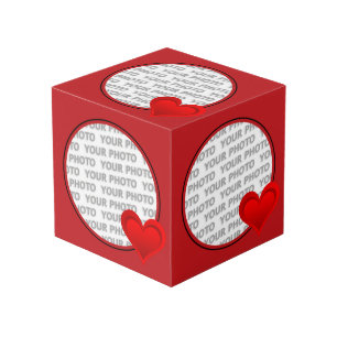 Rond in Vierkant Lijst rood / Hart + uw foto