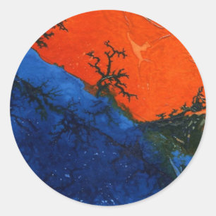 Rond "Incendie de marais #4" Sticker abstrait de concep