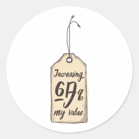 Rond Increasing Value Vintage Price Tag Sticker (Devant)
