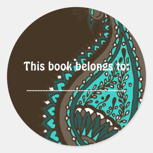 Rond Inde ! Turquoise ・ Sticker de livre (Devant)