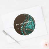 Rond Inde ! Turquoise ・ Sticker de livre (Enveloppe)