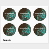 Rond Inde ! Turquoise ・ Sticker de livre (Feuille)