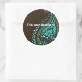 Rond Inde ! Turquoise ・ Sticker de livre (Sac)