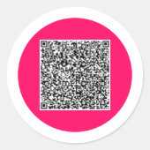 Rond Info de numérisation de code QR Sticker personnali (Devant)