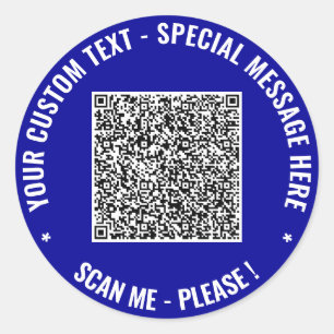 Rond Info QR Code personnalisé et Sticker texte - Vos c