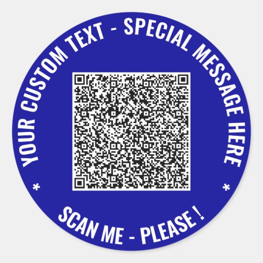 Rond Info QR Code personnalisé et Sticker texte - Vos c (Devant)