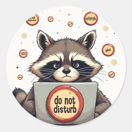 Rond Introvert Social Media Avoidance Humor Sticker Do  (Devant)
