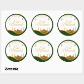 Rond Islamic Eid Greeting Sticker – Gold Confetti (Feuille)