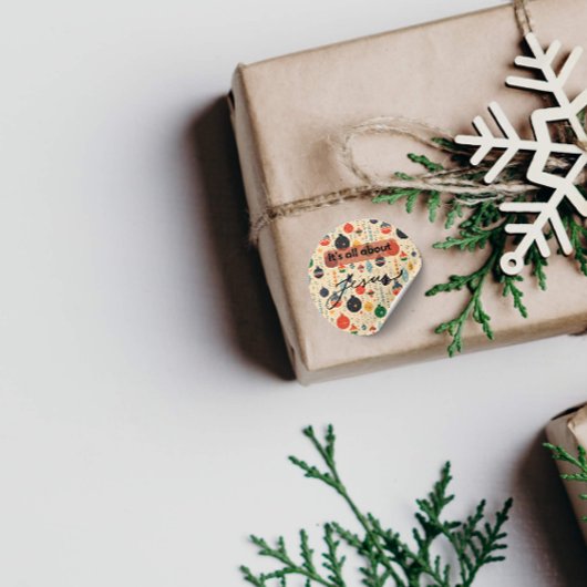 Rond It’s All About Jesus – Christmas Sticker #10