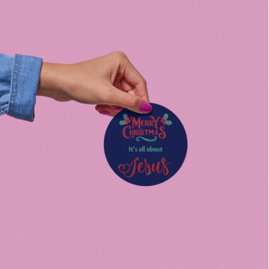 Rond It’s All About Jesus – Christmas Sticker #12