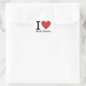 Rond J❤️aime l'immobilier STICKER (Sac)