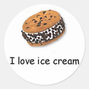 Rond J'adore la glace Cookie Sandwich Sticker