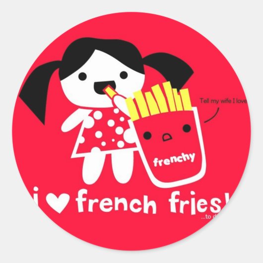 ROND J'ADORE LE STICKER FRIES FRANÇAIS (Devant)