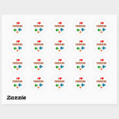 Rond J'ADORE NAGER avec les poissons Sticker (Feuille)