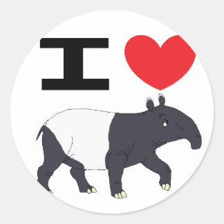 Rond J'adore Tapir sticker